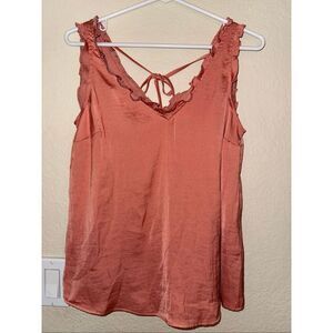 Lauren Conrad Silky Ruffle Trim Tank Top 🌸 Size XS| NWOT